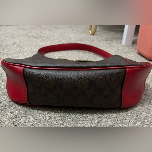 Coach Signature Brown and Red Hobo Bag - Picture 7 of 7